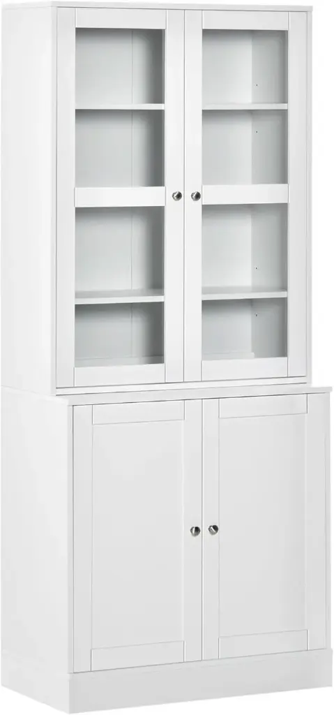 HOMCOM Bibliothèque vitrée avec rangement