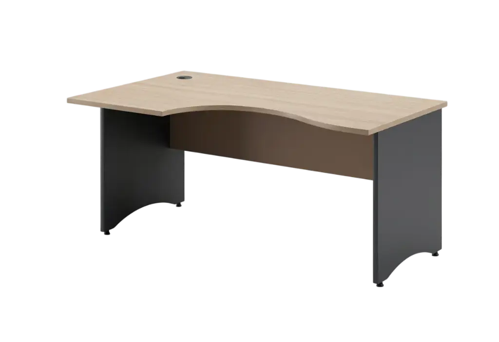 [SPH-BC404868] Bureau compact avec retour et piètement panneaux - 160 × 100/80 × 76 cm (Gauche)