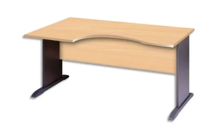 [SPH-BC404892] Bureau compact avec retour et piètement en L - 160 × 100/80 × 76 cm (Gauche)