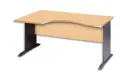 Bureau compact avec retour et piètement en L - 160 × 100/80 × 76 cm