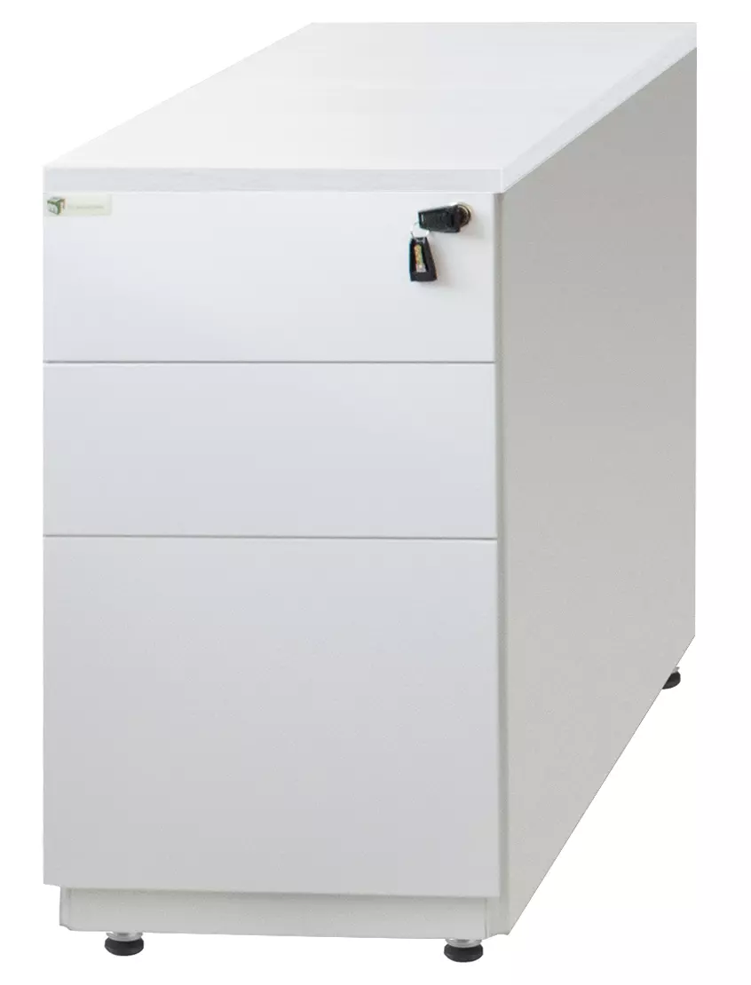 [SPH-CHBM393212] Caisson hauteur bureau métal – 2 tiroirs + 1 tiroir dossier suspendu (Blanc, 60 cm)