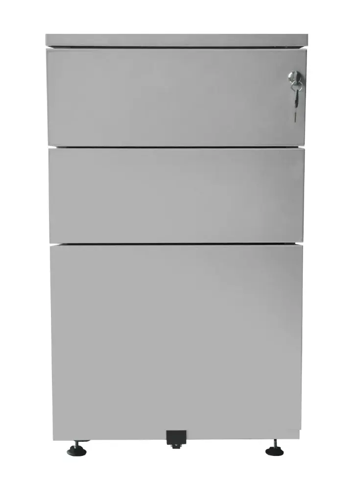 Caisson bout de bureau - 3 tiroirs aluminium