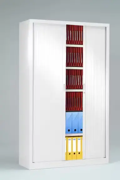 Armoire haute à rideaux métallique - 120 × 43 × 198 cm