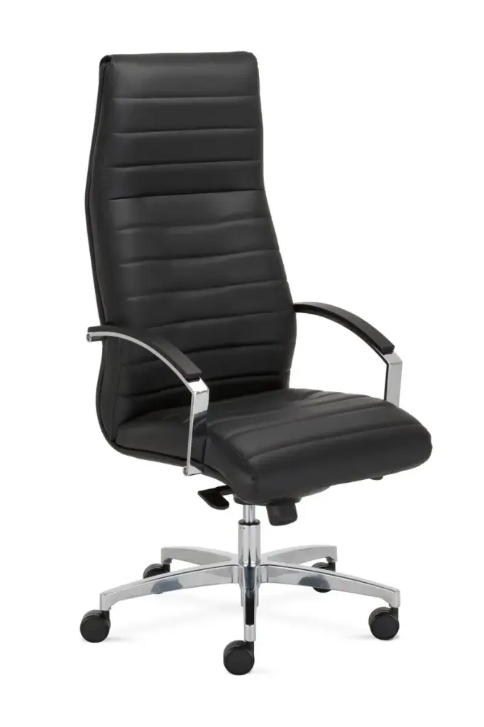 Fauteuil de direction Lynx en cuir avec accoudoirs