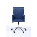 Fauteuil de bureau Windsor en simili cuir bleu