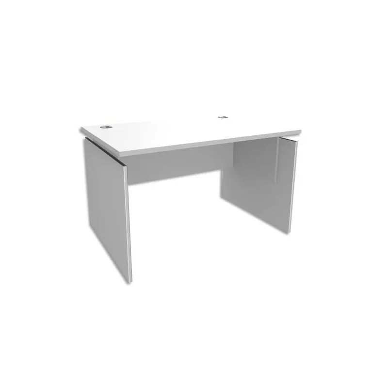 [SPH-BPP704146] Bureau à piètement panneau (Blanc perle, 140 cm)