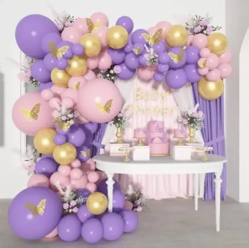 [SPH-ARCH022] Kit Guirlande Ballons Papillons Violet 97 Pièces