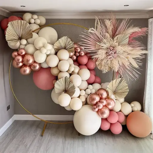 [SPH-ARCH006] Kit Guirlande Ballons Rose et Or Rose 138 Pièces