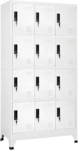 [SPH-RAL9011] Casier Métallique 12 Portes Démontable 1850 x 900 x 400mm Blanc